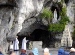 Praying the rosary at the holy Grotto 