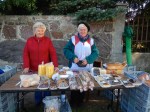 Sunday morning cake stall outside church on the way to Treblinka