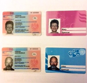 Resident cards on the left and travel cards on the right..