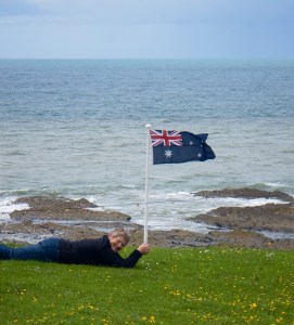 Jo flying the flag !